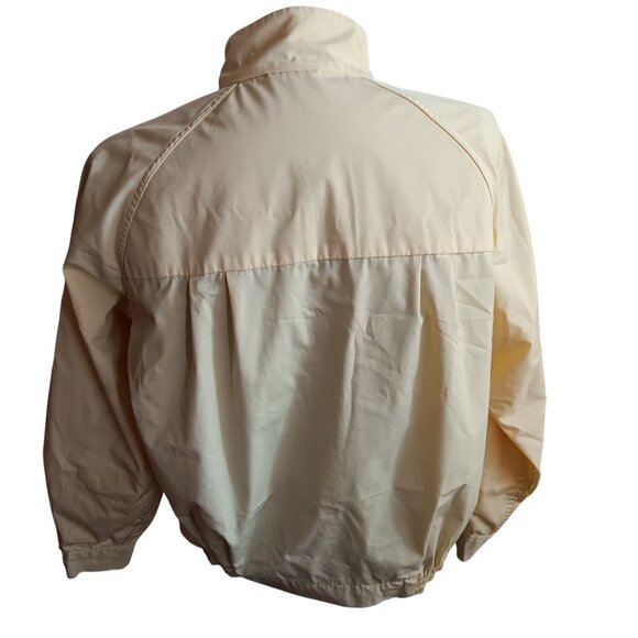 Men's Large Golf Jacket Vintage 1970's Yellow Zip-Up Elastic Cuffs Button Collar - Picture 4 of 7
